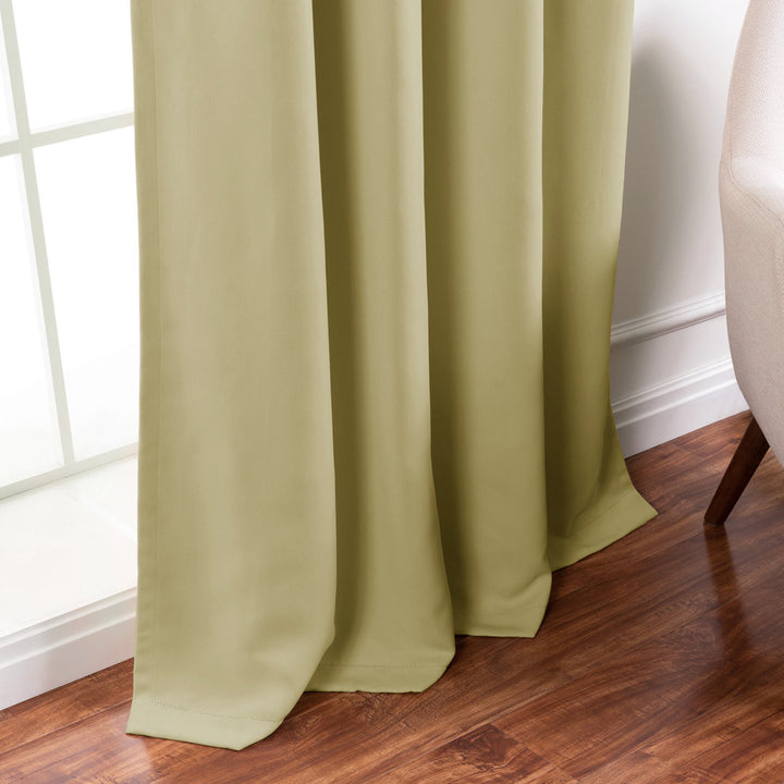 Bantam Solid Blackout Thermal Rod Pocket Curtain Panels (Set of 2) Ebern Designs Curtain Color: Sage Size per Panel: 52" W x 84" L
