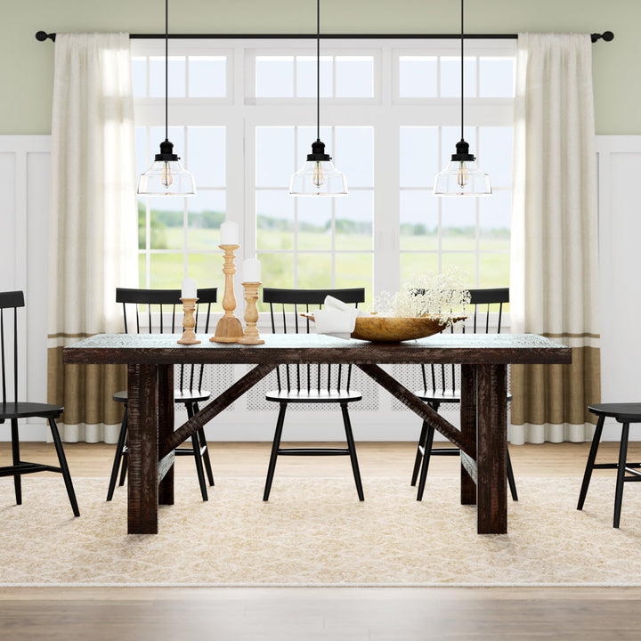 Jacorri Acacia Solid Wood Dining Table Loon Peak®