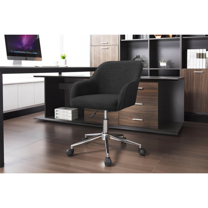Alcaraz Fabric Office Chair with Chrome Base Mack & Milo™ Upholstery Color: Black