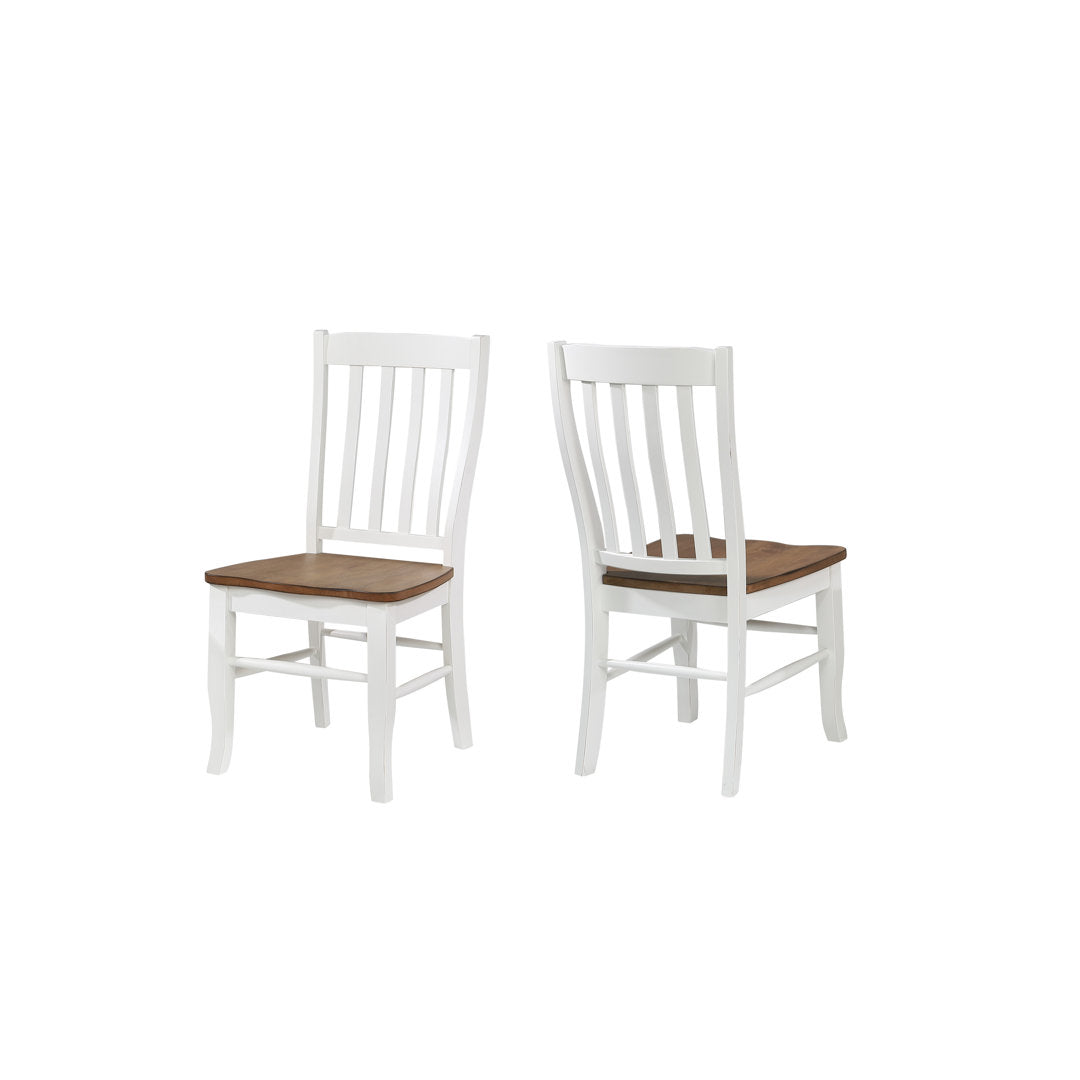 Courtdale Solid Wood Slat Back Side Chair (Set of 2) Three Posts™ Color: Almond / White
