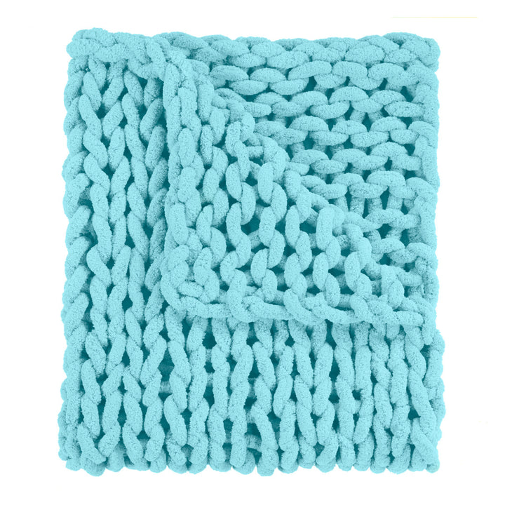 Chenille Knitted Chenille Throw Donna Sharp Color: Light Blue