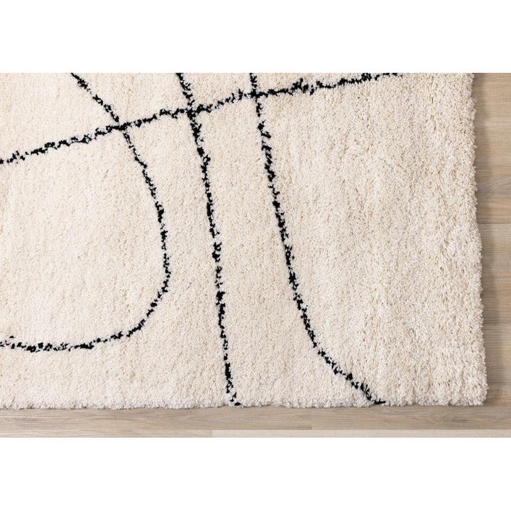 Rectangle Audeliz Abstract Machine Made Power Loom Polypropylene Area Rug in Cream Wade Logan® Rug Size: Rectangle  6'7" x 9'6"