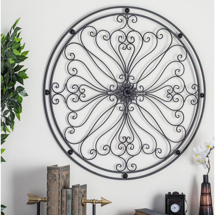 Metal Round Wall Décor Fleur De Lis Living