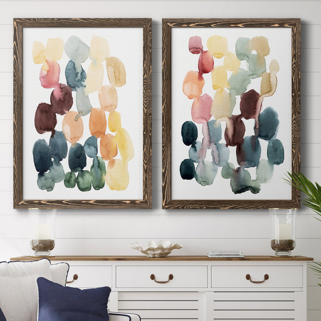Desert Stones I - 2 Piece Picture Frame Painting Set on Canvas Wade Logan® Size: 43.5" H x 31.5" W x 1" D" Format: Walnut Framed Canvas
