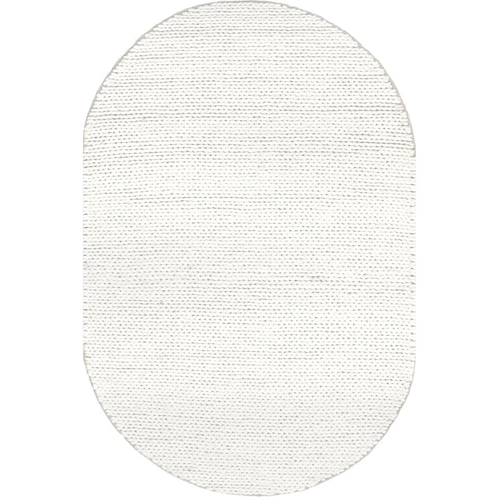 Dunanney Hand Braided Ivory Area Rug Dakota Fields Rug Size: Oval 8' x 10'