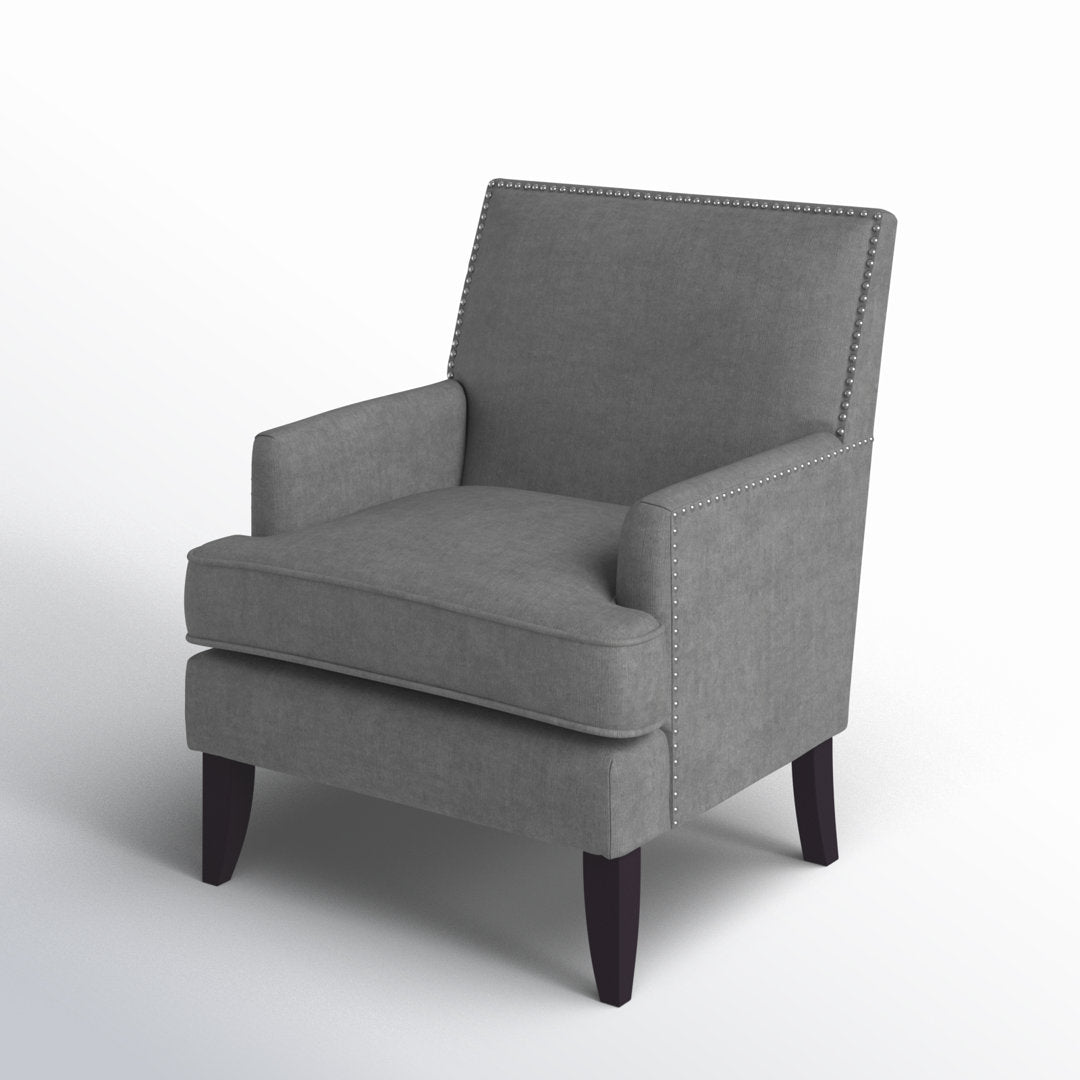 Colton Nailhead Club Chair Three Posts™ Upholstery Color: Gray Polyester