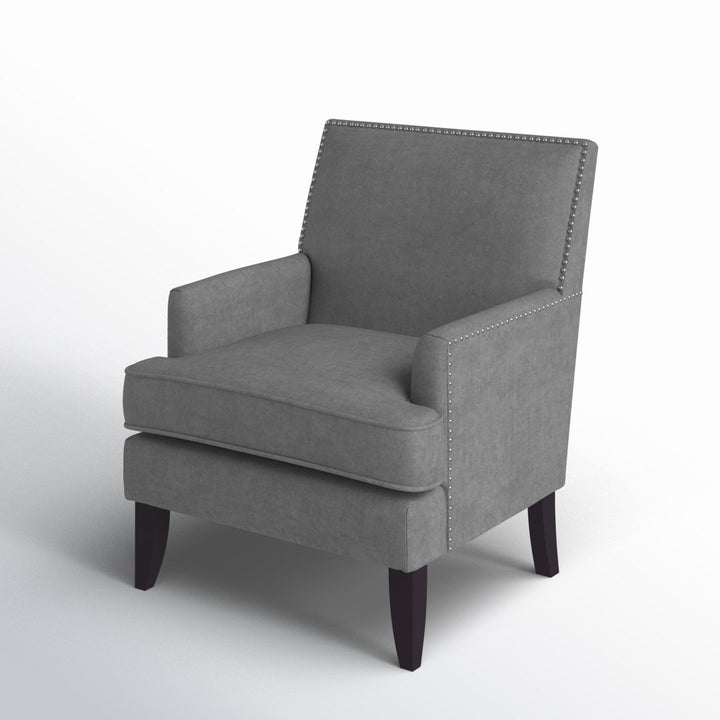 Colton Nailhead Club Chair Three Posts™ Upholstery Color: Gray Polyester