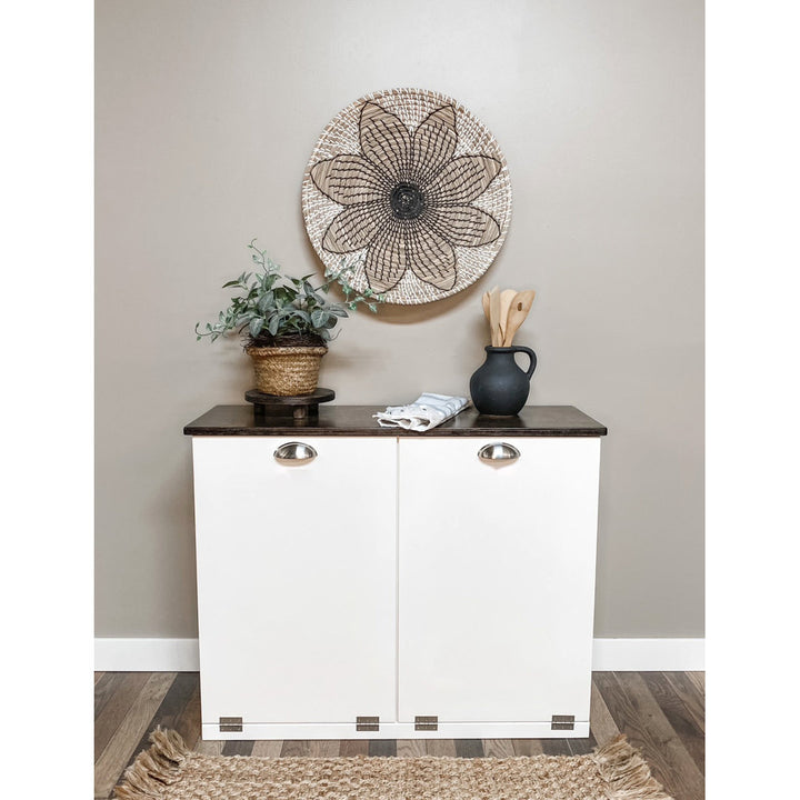 Cheyne Double Trash Bin Cabinet Gracie Oaks Color: Brown/Silver