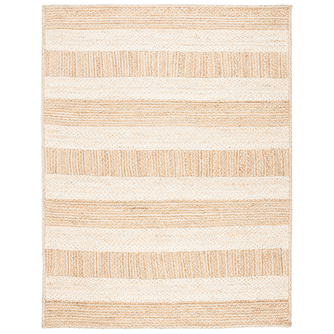 Chesnut Natural Fiber Flat Weave Jute And Cotton With Latex Striped Rug Bay Isle Home™ Rug Size: Rectangle 10' x 14'