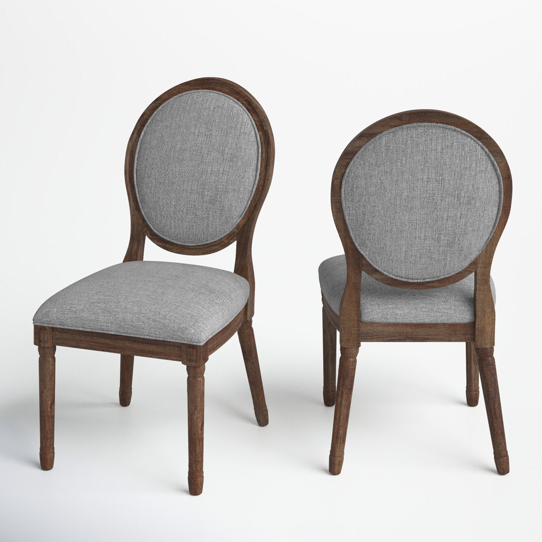 Libretto Linen Upholstered Side Chair (Set of 2) Kelly Clarkson Home Leg Color: Brown, Color: Gray Linen