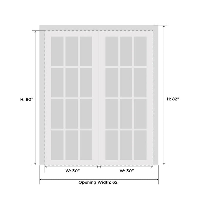 Interior Lucia Clear Glass Wood French White Doors SARTODOORS Size: 72" x 84"