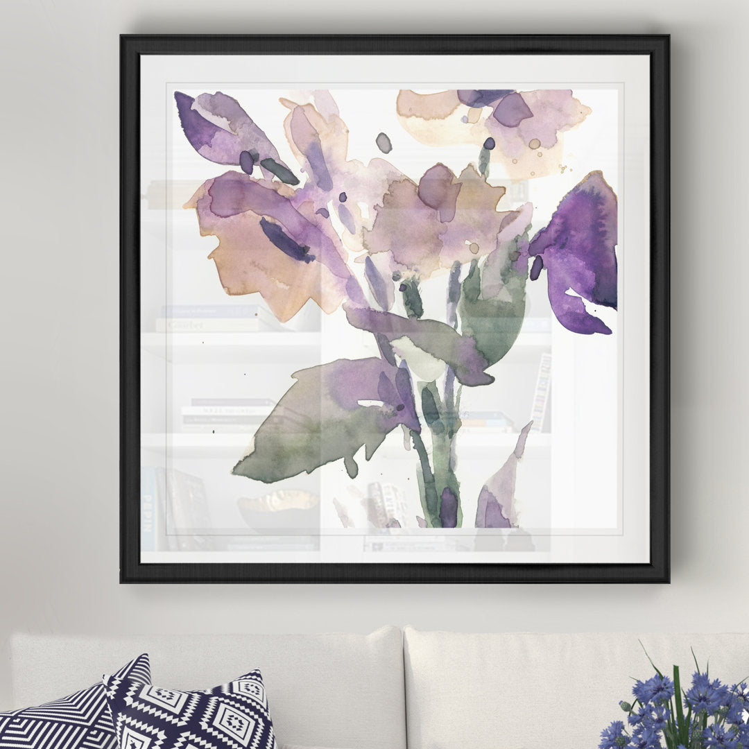 Garden Blooms II' Painting on Canvas Etta Avenue™ Size: 30.5" H x 30.5" W x 1.5" D Format: Black Framed