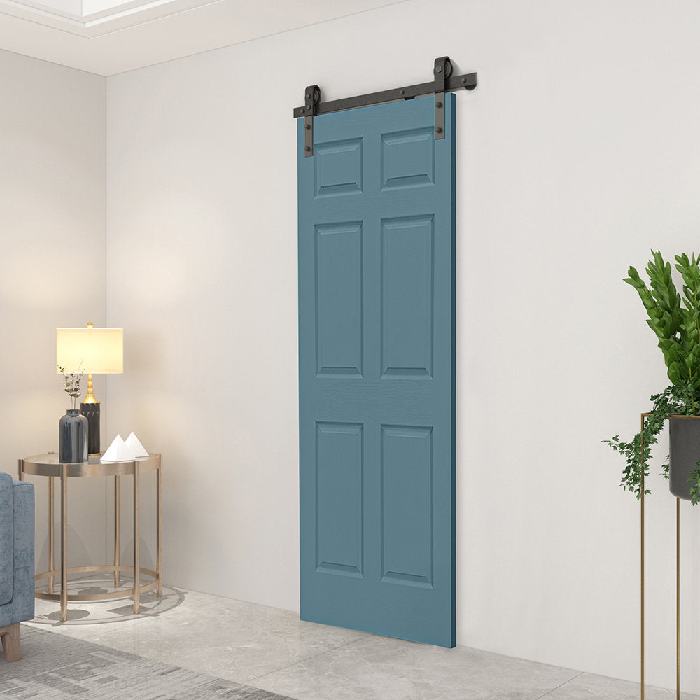 Paneled MDF Composite Bifold Barn Door with Installation Hardware Kit Calhome Size: 24" x 80" Finish: Dignity Blue
