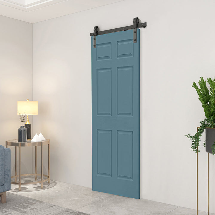 Paneled MDF Composite Bifold Barn Door with Installation Hardware Kit Calhome Size: 24" x 80" Finish: Dignity Blue