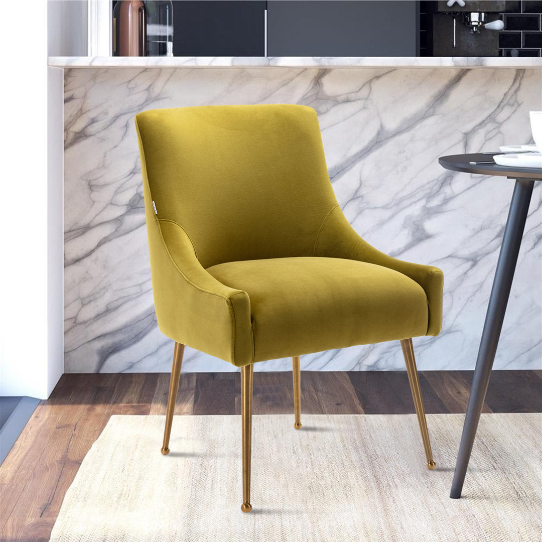 Surles Velvet Side Chair Everly Quinn Upholstery Color: Green