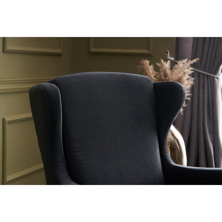 Glisson 31.5" W Polyester Wingback Chair East Urban Home Fabric: Black 100% Polyseter