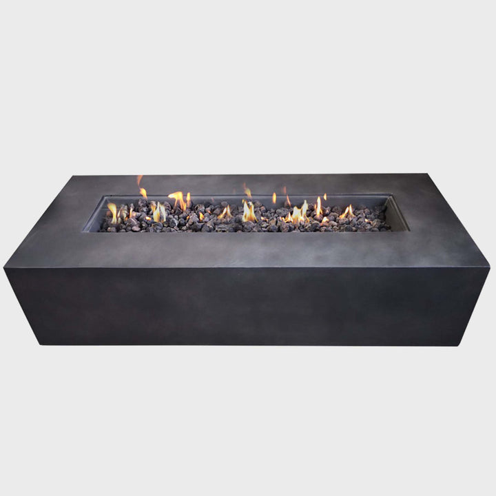 Hasibe Concrete Outdoor Fire Pit Table Latitude Run® Size: 15" H x 56" W x 24" D Finish: Charcoal