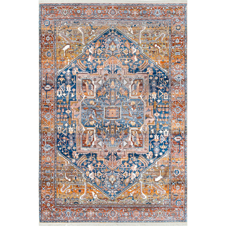 Windmere Traditional Oriental Medallion Rust/Brick/Navy Area Rug Langley Street® Rug Size: Rectangle 12' x 15'