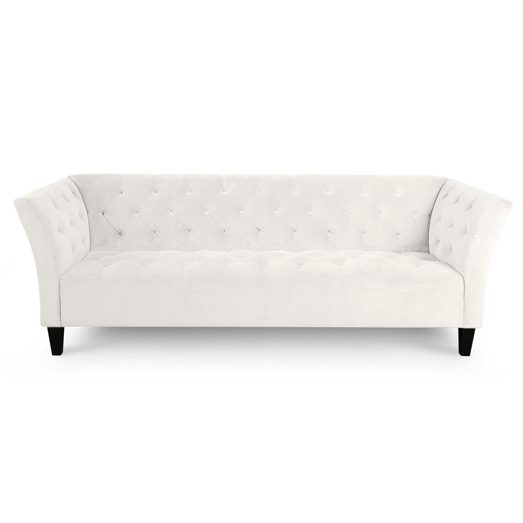 Carruth 91" Flared Arm Sofa Mercer41 Body Fabric: Bella White Performance Velvet