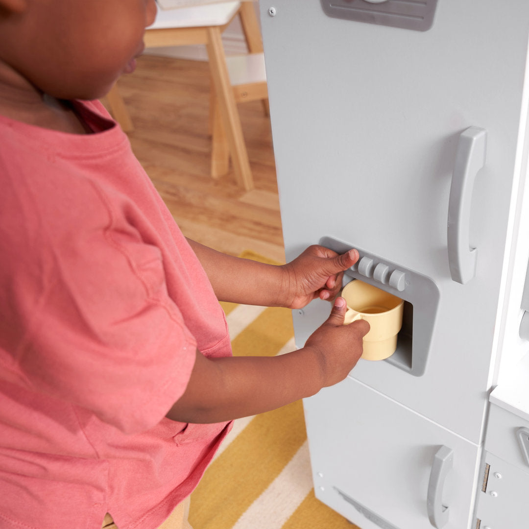 Vintage Wooden Play Kitchen with Ice Maker and Play Phone KidKraft Color: White