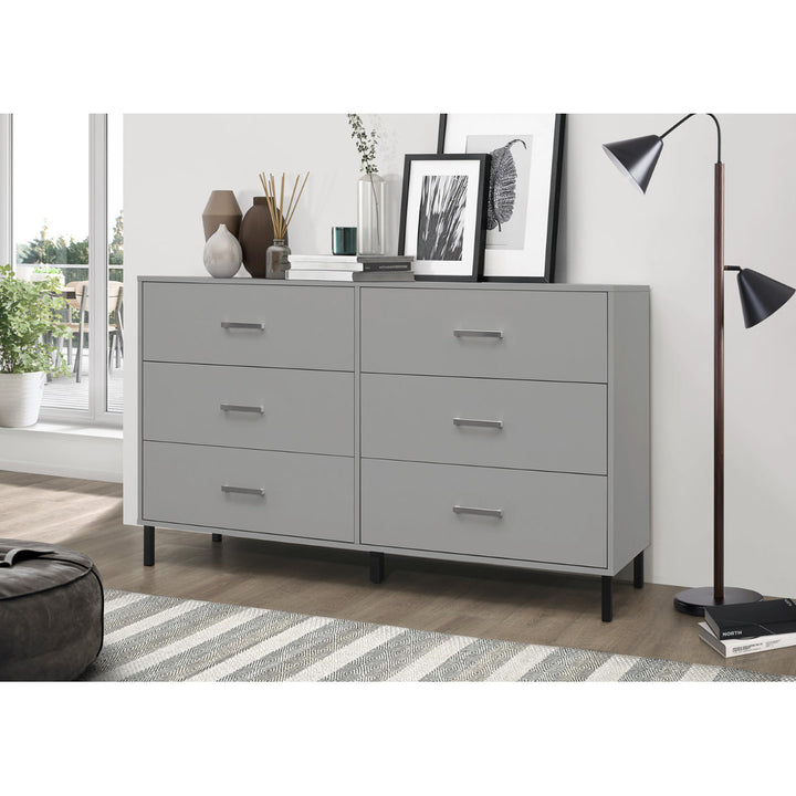 Alexei 6 Drawer 58.5" W Double Dresser Zipcode Design™ Color: Gray