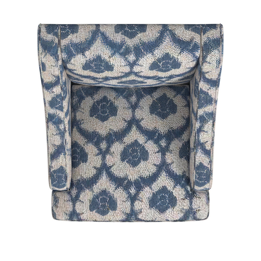 Adona Accent Chair Mistana™ Fabric: Blue Ikat Print 100% Polyester