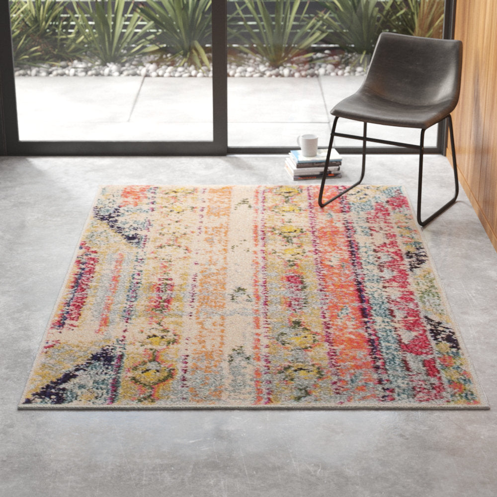 Galan Pink/Orange/Yellow Area Rug Mistana™ Rug Size: Rectangle 2'2" x 4'