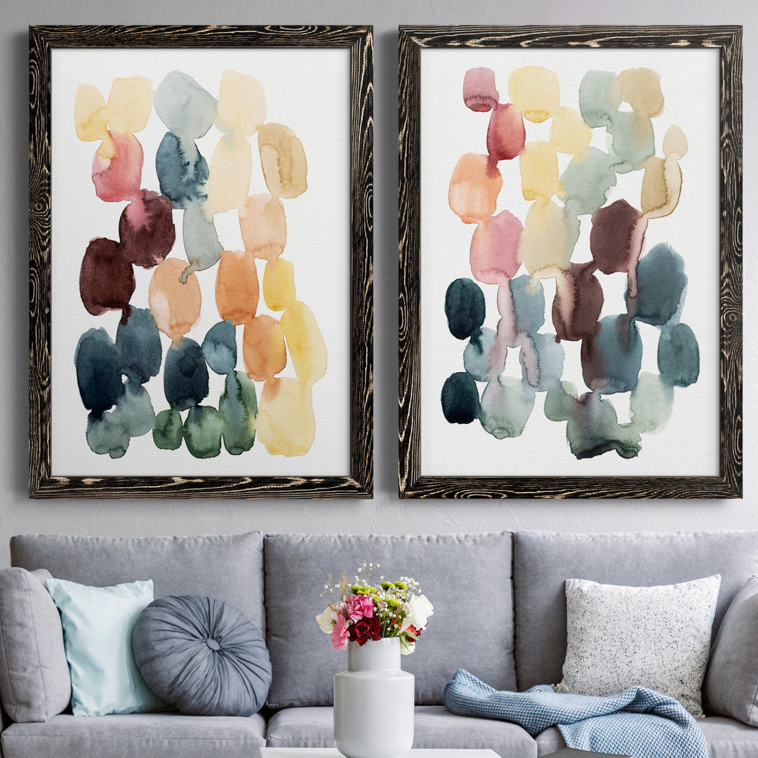 Desert Stones I - 2 Piece Picture Frame Painting Set on Canvas Wade Logan® Size: 43.5" H x 31.5" W x 1" D" Format: Black Framed Canvas