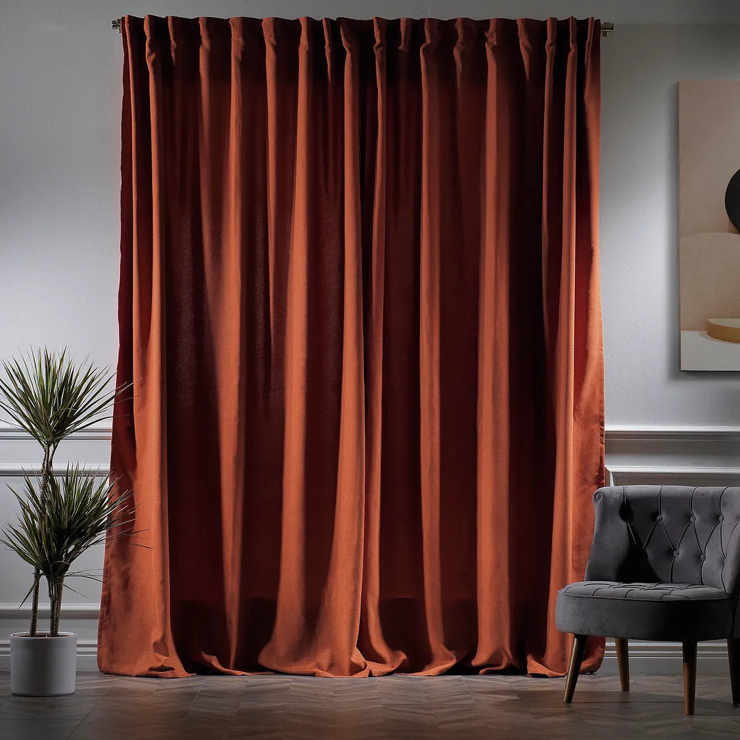 Extra wide x Extra Long Custom Made Decorative Single Panel Lilijan Home & Curtain Curtain Color: Burnt Orange Size per Panel: 100" W x 156" L