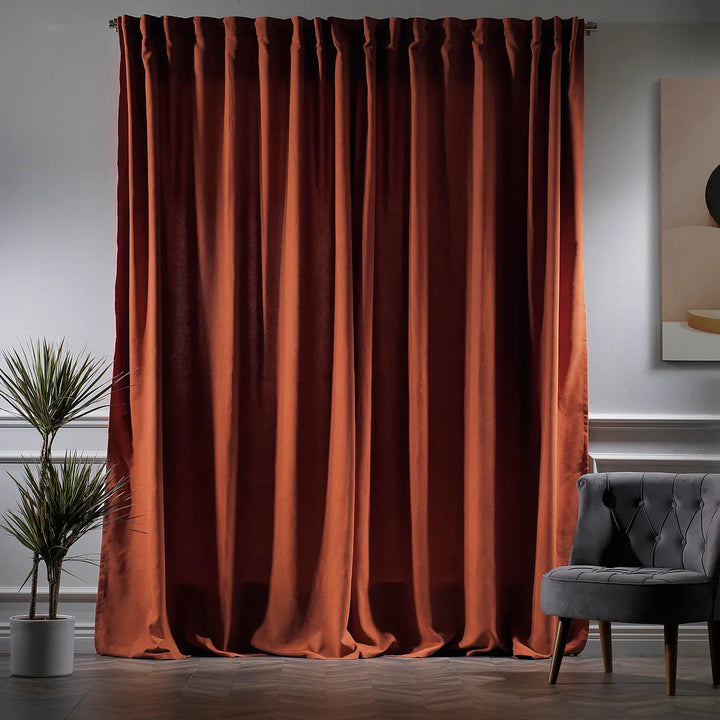 Extra wide x Extra Long Custom Made Decorative Single Panel Lilijan Home & Curtain Curtain Color: Burnt Orange Size per Panel: 100" W x 156" L