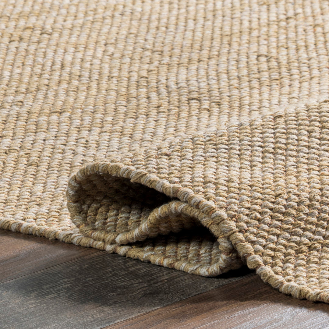 Parnell Farmhouse Eco-friendly Handmade Soft Cotton Tan Rug Union Rustic Rug Size: Rectangle 9'6" x 13'6"