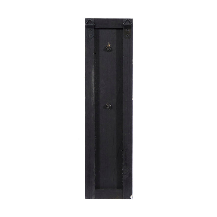 Black Wood Wall Sconce with Metal and Glass Holder 6" x 6" x 23" Gracie Oaks