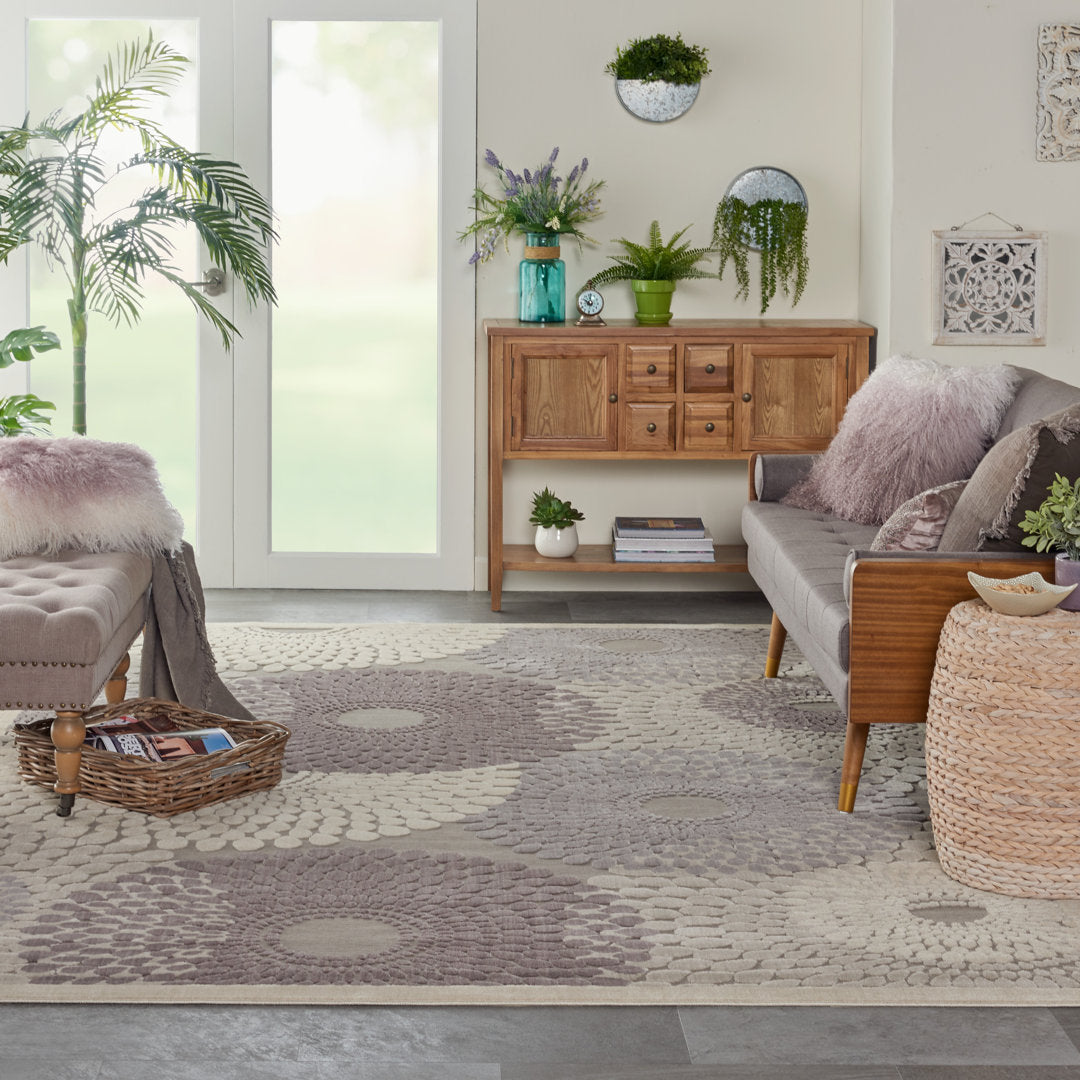 Cangelosi Geometric Gray/Ivory/Brown Area Rug Wade Logan® Rug Size: Rectangle 7'9" x 10'10"