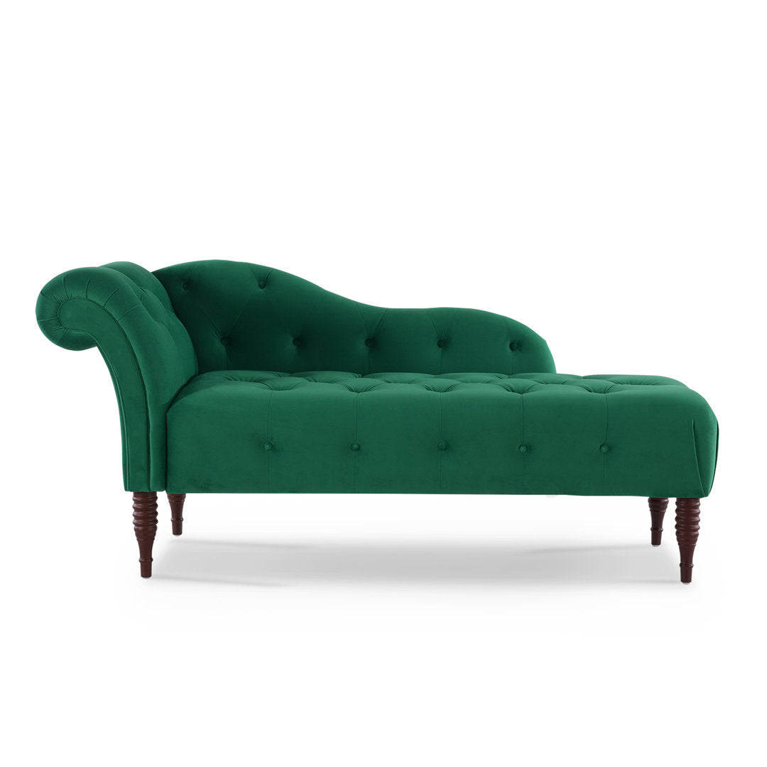 Kannon Tufted Right-Arm Chaise Lounge Willa Arlo™ Interiors Fabric: Velvet Ultramarine Green