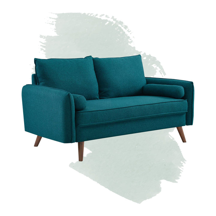 Modway Revive Upholstered Fabric Loveseat Modway Upholstery Color: Teal Plainweave