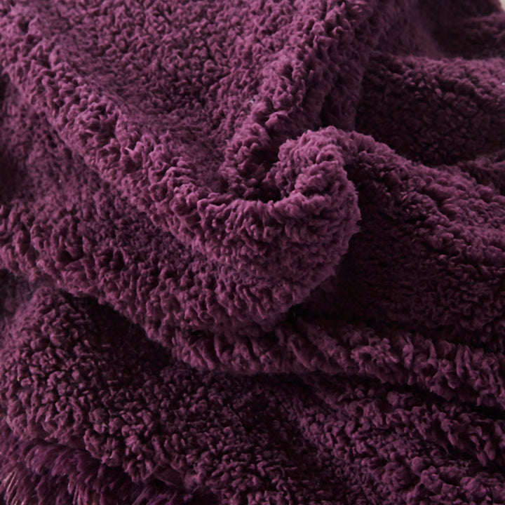 Shaggy Shaggy Super Elegent Sherpa Long Fur Throw Chanasya Color: Aubergine Size: 50" W x 65" L