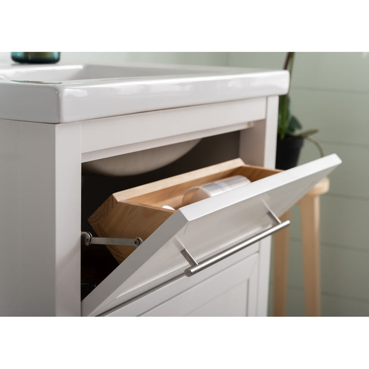 Bickley 24" Single Bathroom Vanity with Ceramic Top Beachcrest Home™ Base Finish: White