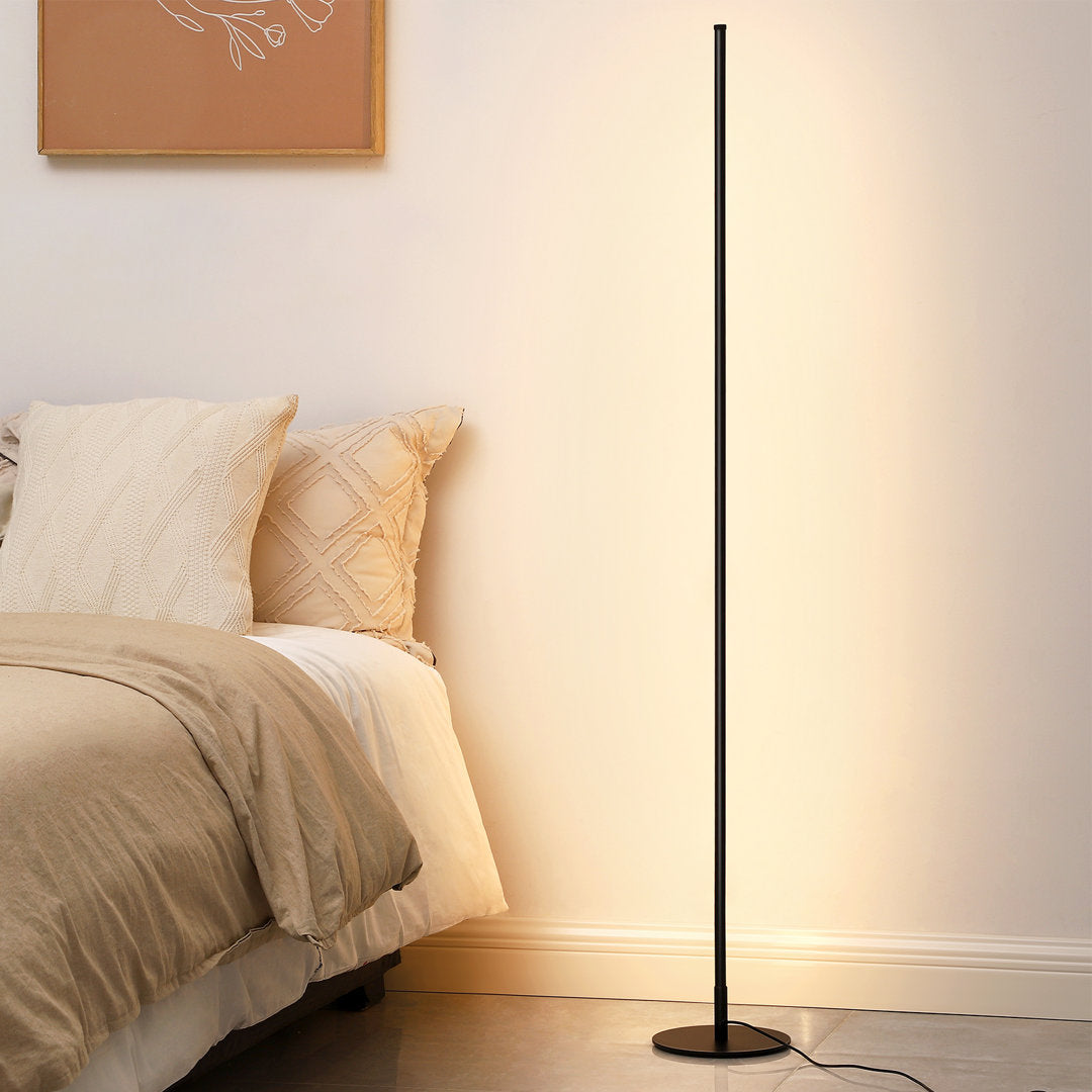 Allana 58" Dimmable LED Novelty Corner Floor Lamp Wrought Studio™ Base Finish: Black
