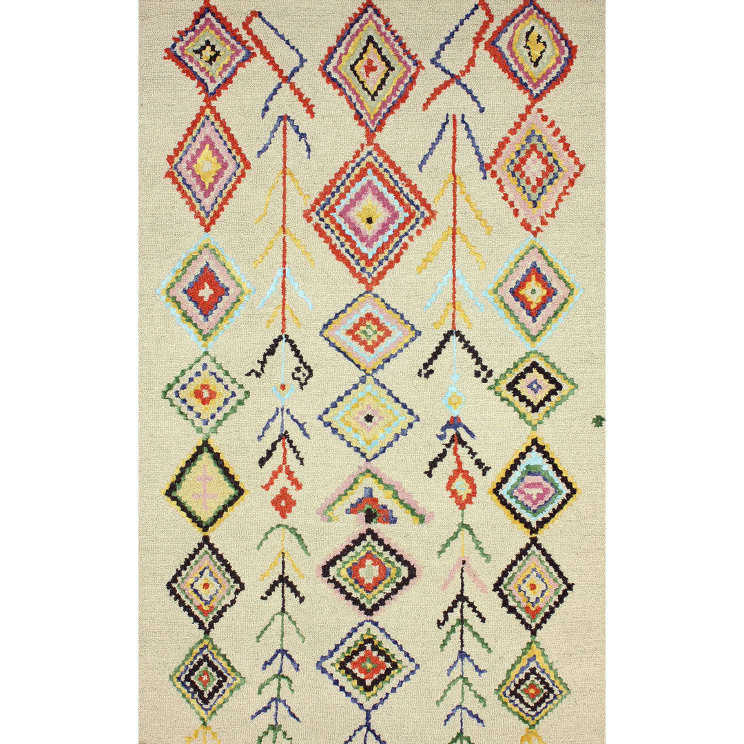 Agostini Handmade Tufted Wool Off-White Rug Mack & Milo™ Rug Size: 5' x 8'