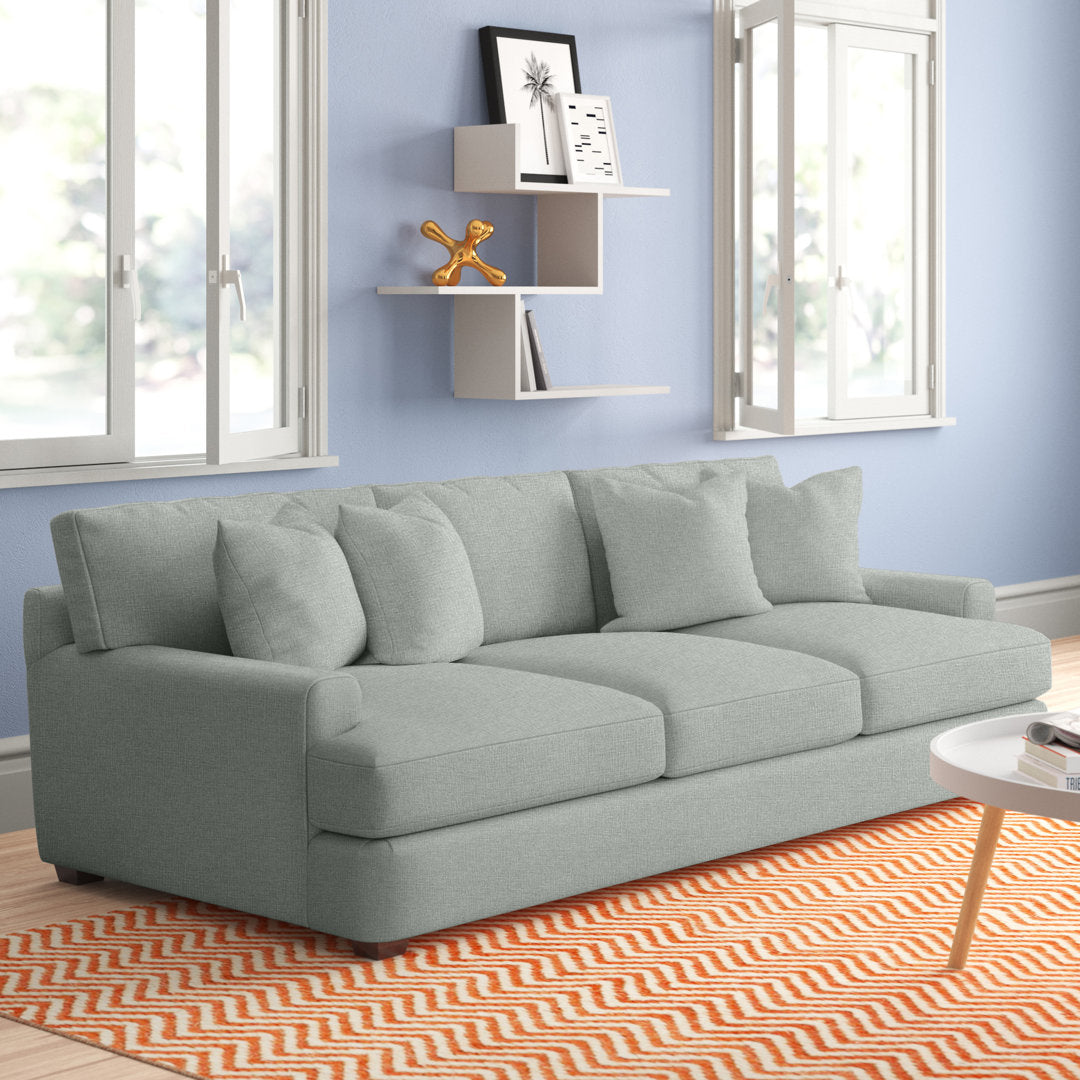 Emilio 90" Recessed Arm Sofa with Reversible Cushions Wayfair Custom Upholstery™ Fabric: Conversation Capri Basketweave