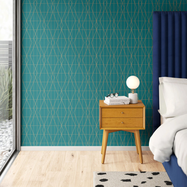 Bohan 33' L x 20.5' W Wallpaper Roll AllModern Color: Teal
