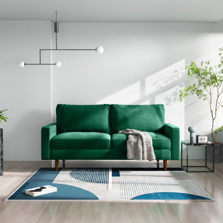 Markham 70" Velvet Square Arm Sofa Willa Arlo™ Interiors Fabric: Green Polyester