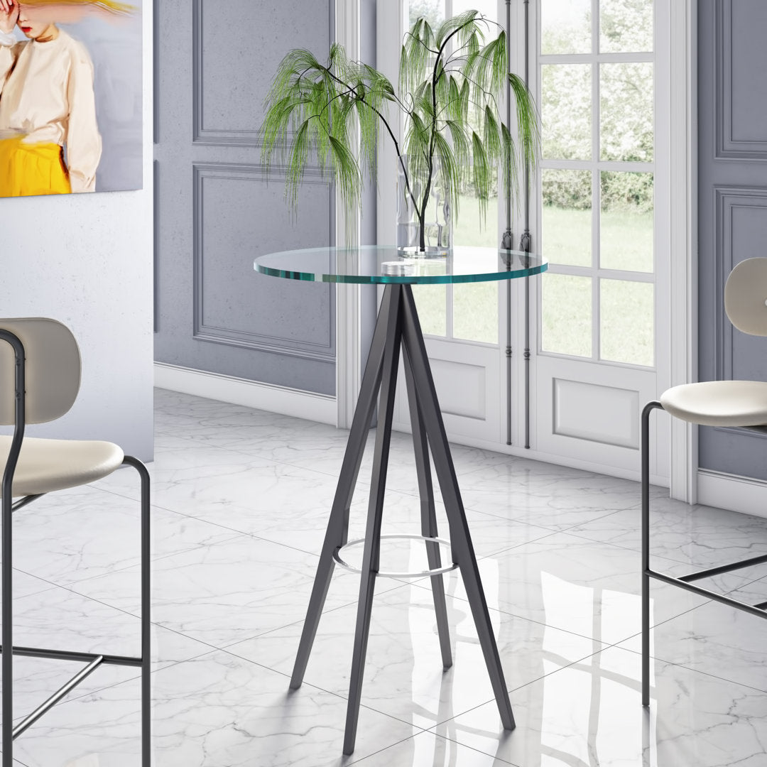 Mikaia Bar Height Dining Table Orren Ellis Base Color: Black
