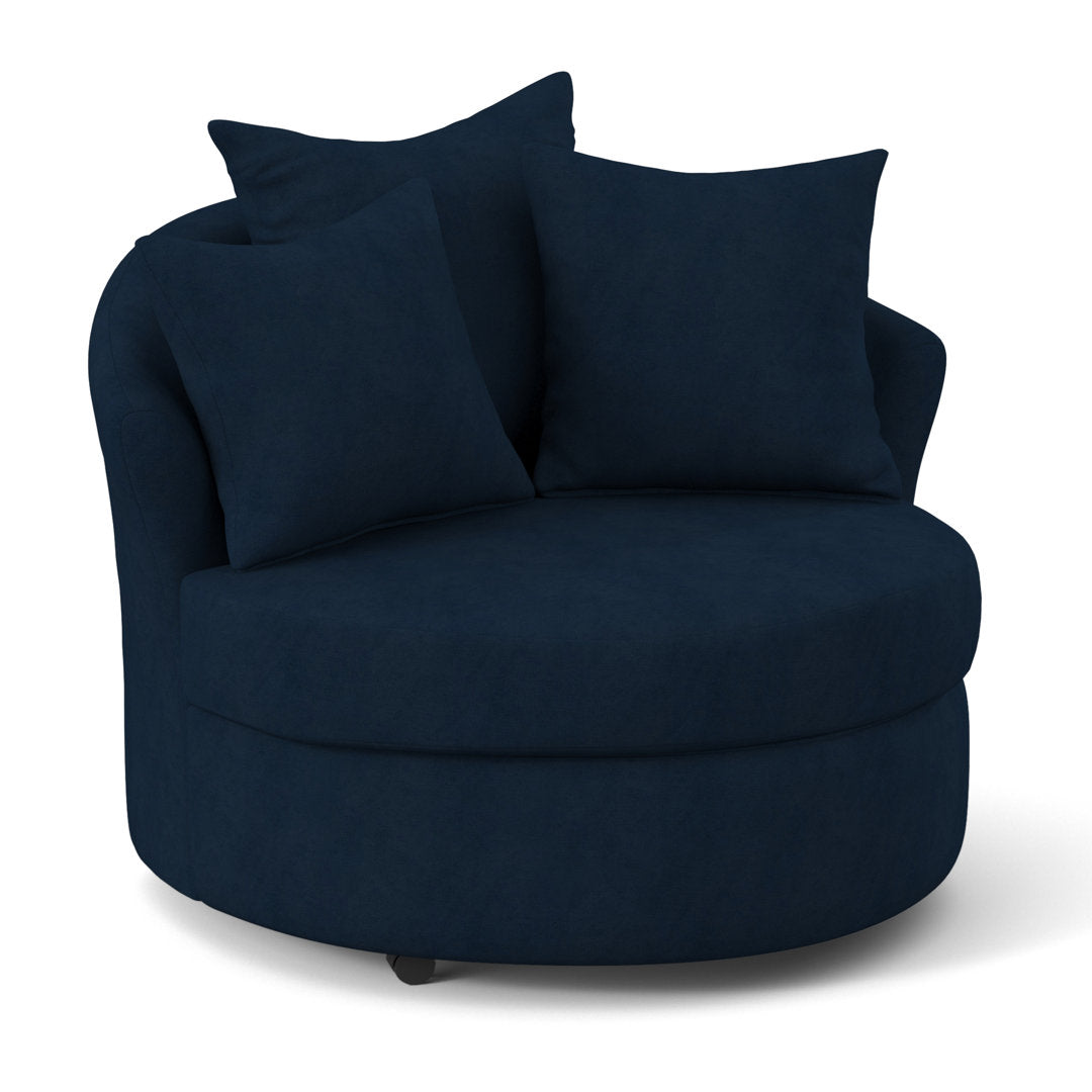Alsup Barrel Chair Andover Mills™ Fabric: Bulldozer Sapphire