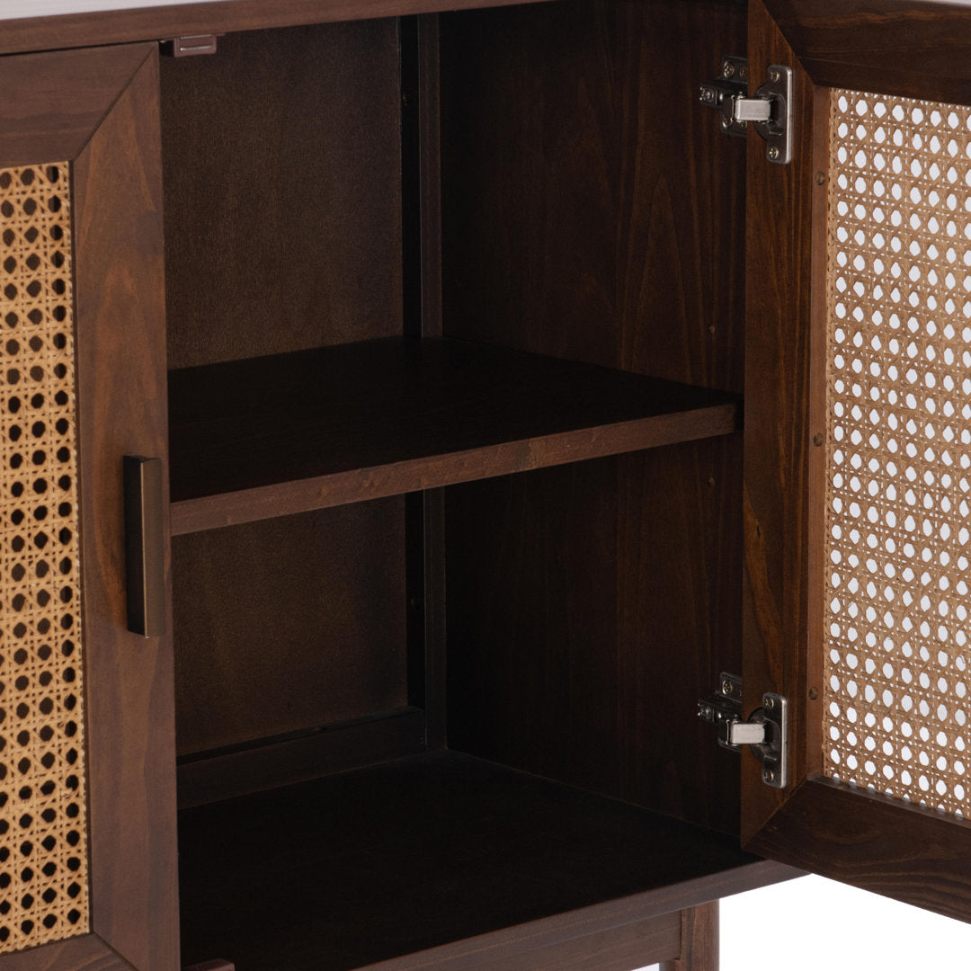 Genie Solid Wood 4 - Door Sideboard Joss & Main Color: Walnut