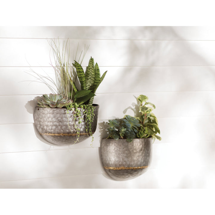Clarence 2-Piece Resin Indoor/Outdoor Wall Planter Set Steelside™