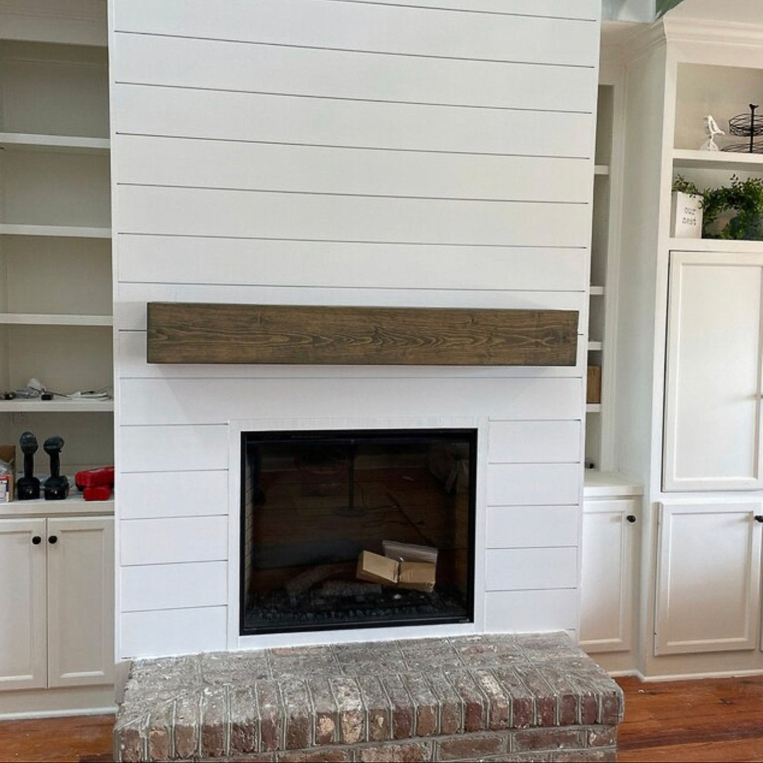 Melodye Rustic Fireplace Shelf Mantel Ebern Designs Shelf Length: 36 in., Finish: Aged Barrel