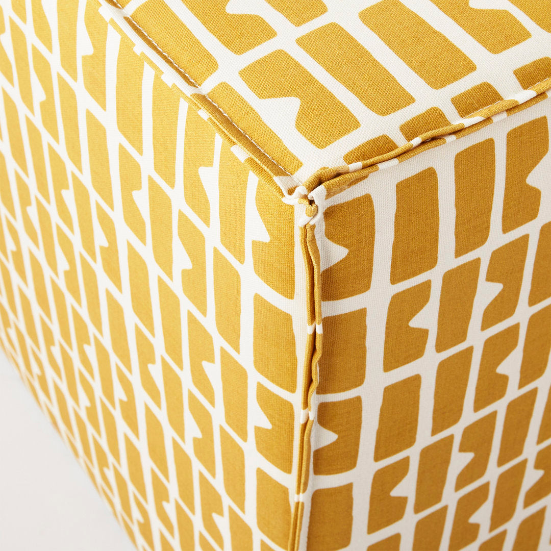 Beyla 19" Wide Square Geometric Cube Ottoman Birch Lane™