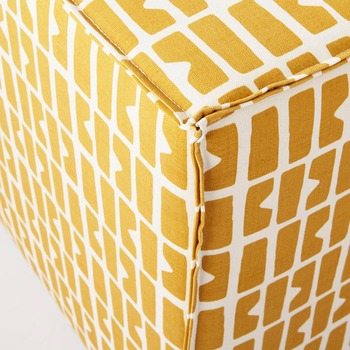 Beyla 19" Wide Square Geometric Cube Ottoman Birch Lane™