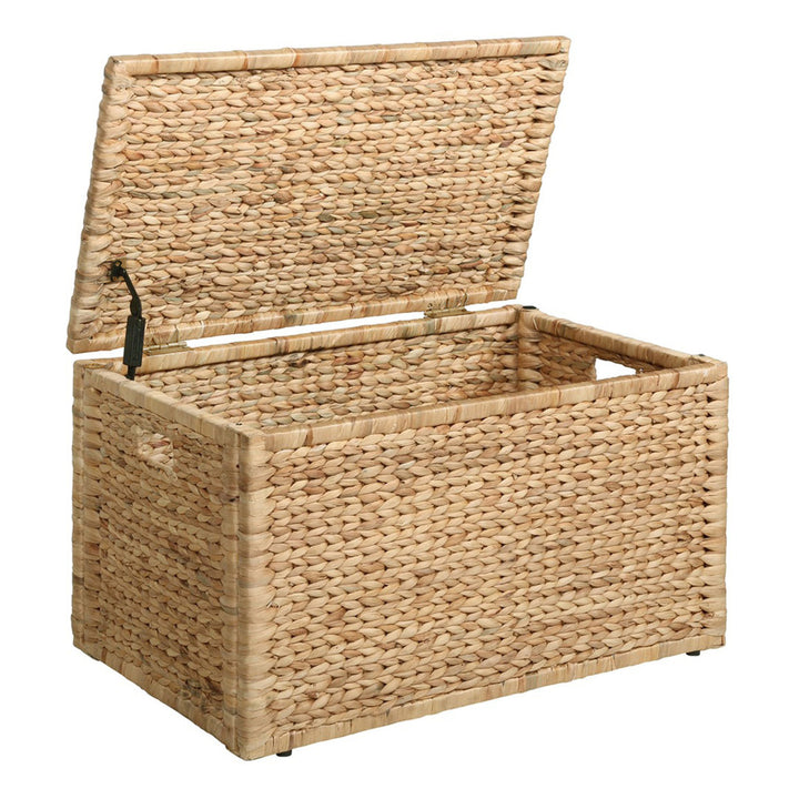 Ved Heavy-duty Water Hyacinth Wicker Storage Trunk with Metal Frame Highland Dunes Color: Natural